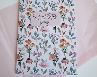 Emotional Eating Trigger Diary: Handmade A5 Notebook, Floral Design