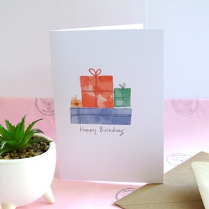 Happy Birthday Greetings Card | Birthday Card with Present | Birthday Card | 5 x 7 | Birthday Greetings | Unisex Birthdays