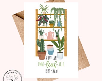 Funny Plant Birthday Card: Illustrated Pun Card