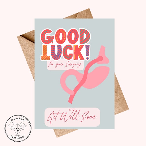 Handmade Gastric Bypass Get Well Soon Card | Gastric Bypass Surgery Recovery Greetings Card | Bariatric Surgery Recovery Card