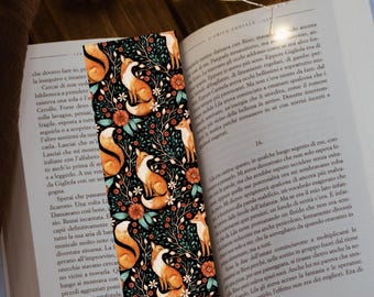 Cottagecore Fox Bookmark: Floral Autumn Stationery