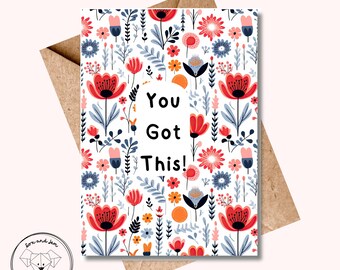 Encouragement Card: You Got This! - Motivational Quote, Inspirational Greeting, Positive Affirmation - Handmade Encouraging Card