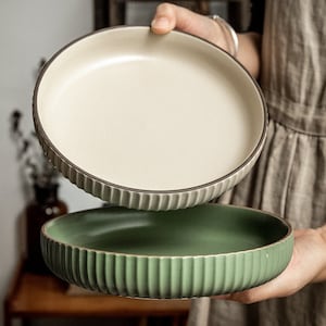 Rustic Dinnerware Set - Handmade Ceramic Plates for Farmhouse Style Dining