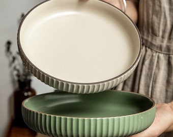 Rustic Dinnerware Set - Handmade Ceramic Plates for Farmhouse Style Dining