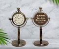 Personalized 19 years anniversary gift, Engraved bronze desk clock, 19th wedding anniversary keepsake, Traditional gift for spouse