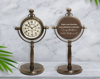 Horloge de bureau personnalisée cadeau retraite, horloge de table gravée, cadeau d'entreprise, cadeau pour collègues, horloge de bureau, cadeau pour les proches