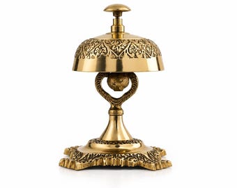 Personalized Brass Desk Bell, Engraved Service Bell, Custom Reception Bell, Office Gift