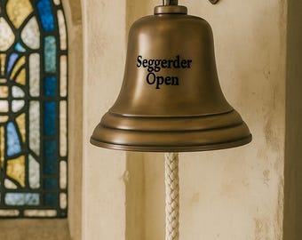 Personalized Solid Brass Ship Bell - Engraved Nautical Brown Wall Mounted Bell, Customized Christmas Gift
