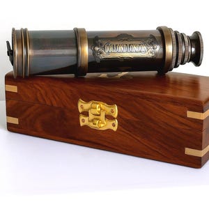 Personalized Brass Working Telescope, Custom Spyglass for Men, Engraved Antique Pirate Scope, Nautical Home Decor, Steampunk Gift