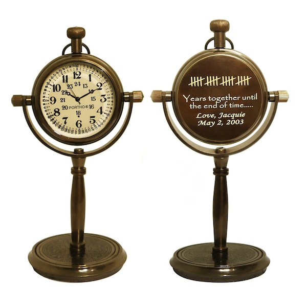 20th Anniversary Keepsake - Personalized desk clock - Platinum Anniversary Gift for Husband