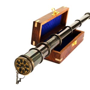 Personalized Working Brass Telescope, Engraved Pirate Spyglass Gift, Christmas Gift, Boating Gift, Adventures Gift for Husband, Gift for Son