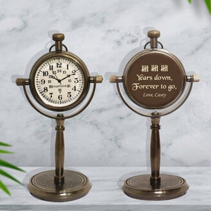 Custom 15th Anniversary Gift Desk Clock, Personalized Traditional 15th Anniversary, 15 Years Together, Crystal Anniversary Gift for Husband