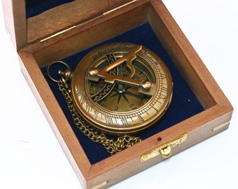 Personalized Compass, Engraved Retirement Sundial Compass, Adventures Gift for Boys and Girls, Anniversary Gift for Husband, Christmas Gift