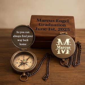 Personalized Working Compass, Christmas Gift, Adventures Gift for Boys, Customized Anniversary Gift, Birthday Gift Son, Religious Gift