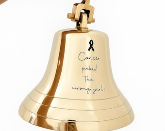 Cloche en laiton personnalisée | Vainqueur du cancer | Cadeau pour survivant du cancer | Cadeau inspirant pour les guerriers du cancer | Souvenir d'espoir et de force