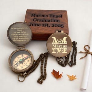 Engraved Working Brass Compass, Personalized Nautical Gift Compass, Birthday Gift, Baptism Gift, Graduation Day Gift for Boys & Girls