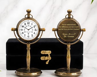 Reloj de escritorio personalizado para jubilación, regalo grabado a medida para hombres, regalo motivacional para compañeros de trabajo, regalo para colegas, regalo para papá.