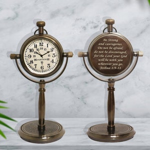 Personalized Engraved Desk Clock, Traditional Christmas Gift for Office Desk, Confirmation Gift, Motivational Gift, Men&#39;s Inspirational Gift