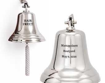 Decorative Personalized Bell – Engraved Wall-Mounted Dinner Silver Bell, Housewarming Gift