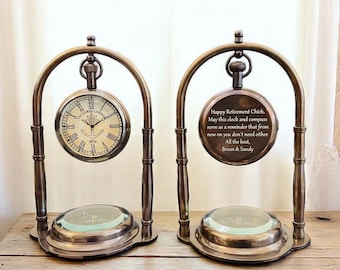 Reloj de escritorio personalizado y grabado: regalo de jubilación, corporativo o de confirmación.