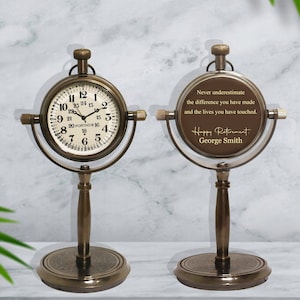 Horloge de bureau cadeau de retraite personnalisée, cadeau gravé personnalisé pour homme, cadeau de motivation pour collègues, cadeau pour collègues, cadeau pour lui