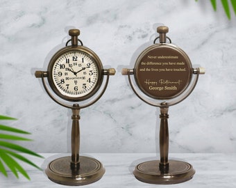 Custom Retirement Gift Desk Clock, Personalized gift for Loved Ones