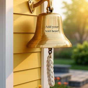 Personalized Engraved Brass Bell - Custom Antique Bell for - Engraved School Wall Hanging Bell Indoor - Brass Nautical Bell for Home Decor