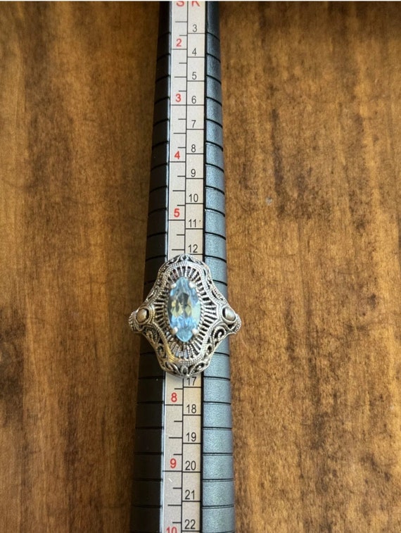 vintage silver ing with gemstone - image 4