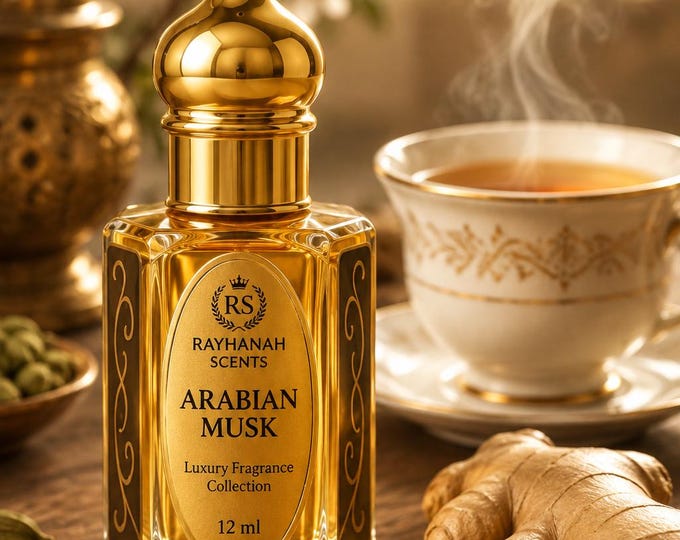 Featured listing image: Arabian Musk Perfume Oil – Egyptian Musk & Amber Oud – 12ml Attar