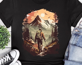Camiseta de senderismo Sudadera con capucha Senderista Caminata Montañas Naturaleza Paisaje Aventura Regalo Idea de regalo