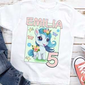 Birthday Shirt Personalized Girl Boy Gift Kids Baby T-Shirt Unicorn Birthday Child Name Age Birthday Gift Idea