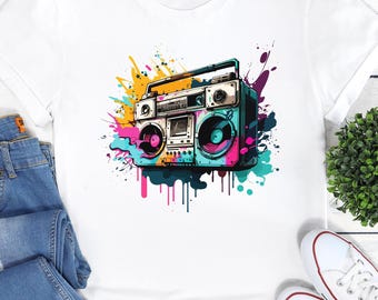Ghettoblaster T-Shirt Sweatshirt Hoodie Musik Hip-Hop Radio Kassette 80s 90s Jahrzehnt 80er 90er Jahre Nostalgie Geschenk Geschenkidee
