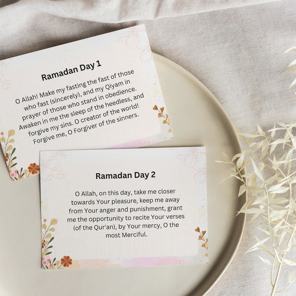 30 Duas for 30 Days Ramadan Eng--lish | Flash Card | Dua Printable | Dua cards | Islamic gift | Islamic | Duas | Children | Kids Education
