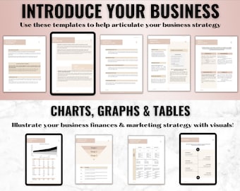 Mall för liten affärsplan, RoseGold Boho Business Planner-förslag, affärsarbetsbok, affärsplananalys, REDIGERING i CANVA, 3