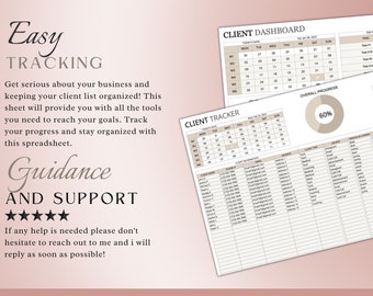 Client Tracker Spreadsheet, Client Management Google Sheets, Small Business Spreadsheet, Business Tracker, Customer List, Client Planner 8
