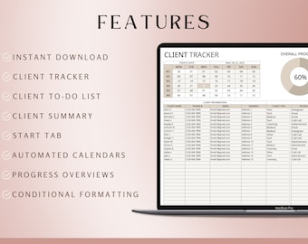 Client Tracker Spreadsheet, Client Management Google Sheets, Small Business Spreadsheet, Business Tracker, Customer List, Client Planner 9