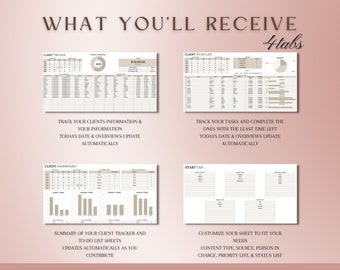 Client Tracker Spreadsheet, Client Management Google Sheets, Small Business Spreadsheet, Business Tracker, Customer List, Client Planner 2
