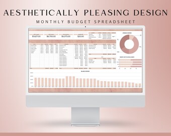 Månadsbudget, Kalkylblad, Google Kalkylblad, Google Kalkylark, Budgetplanerare, Budgetmall, Utgiftsspårare, Roséguldrosa 2