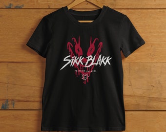 Sikk Blakk Shirt Clown Black Red White Women's Print Graphic Print Cotton printed on one side