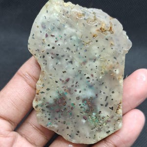 Platten Chalcedon Chrysokoll natürliche Kupfer Rohware || (73x50x13mm)