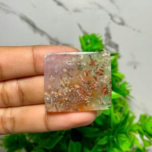 Chalcedon Chrysokoll nativ Kupfer Unikates Motiv || (32x28x4mm)