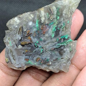 Scheiben Chalcedon Chrysokoll natürliches Kupfer Rohmaterial || (46x44x12mm)