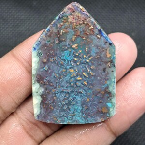 Chalcedon Chrysokoll natürliches Kupfer Rohmaterial || (43x30x8mm)