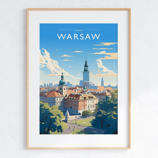 Warsaw Travel Print Art Warsaw City Art Print Poland Wall Art Warsaw Travel Art Gift Poland Travel Poster Gift Warsaw Travel Poster Wall Art