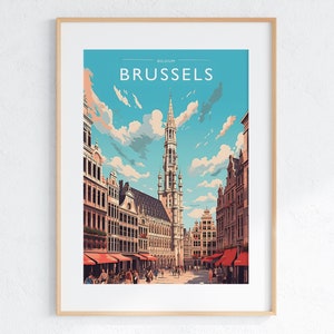 Brüssel Druck Kunst Reise Kunst Geschenk Brüssel Poster Belgien Wand Dekor Brüssel Reise Poster Geschenk für Reisende Brüssel Reise Poster Dekor