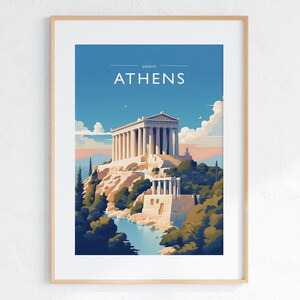 Atenas viaje arte impresión Atenas pared arte Grecia arte cartel Atenas arte viaje único impresión Grecia arte impresiones Atenas pared decoración Atenas cartel