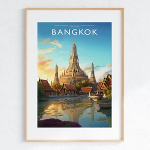 Bangkok Travel Print Art Bangkok Travel Gift Art Bangkok Travel Poster Gift Thailand Travel Art Thailand Poster Decor Bangkok City Wall Art