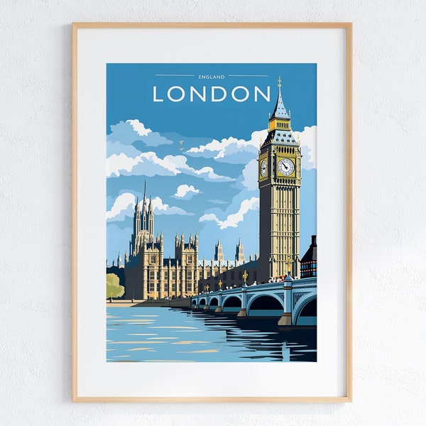 London Travel Poster Gift London City Poster London Art Lover Gift For Travelers London England Gifts London Art Print Wall Hanging Decor