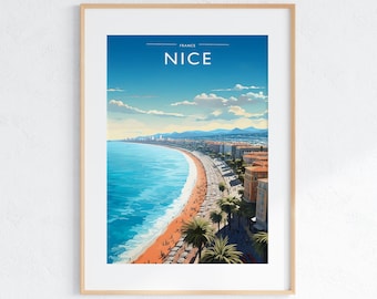 Nice Travel Print Art Nice France Travel Art Gift Nice Poster Gift France Artwork France Travel Print Art Nice Travel City Wall Art Poster