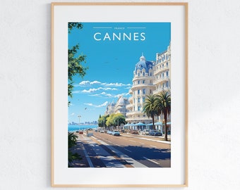 Cannes Travel Print Art Cannes Travel Art Gift Cannes Travel Poster Gift France Travel Art France Art Print Cannes Wall Hanging City Poster